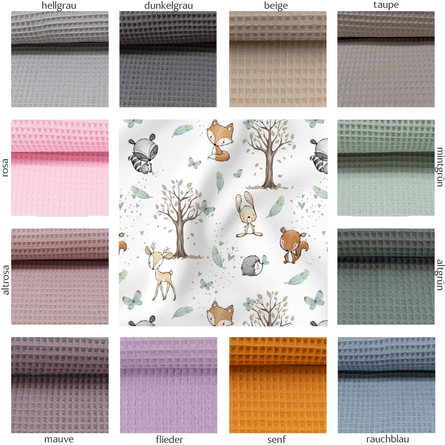 Bettschlange "Waldtiere mint"